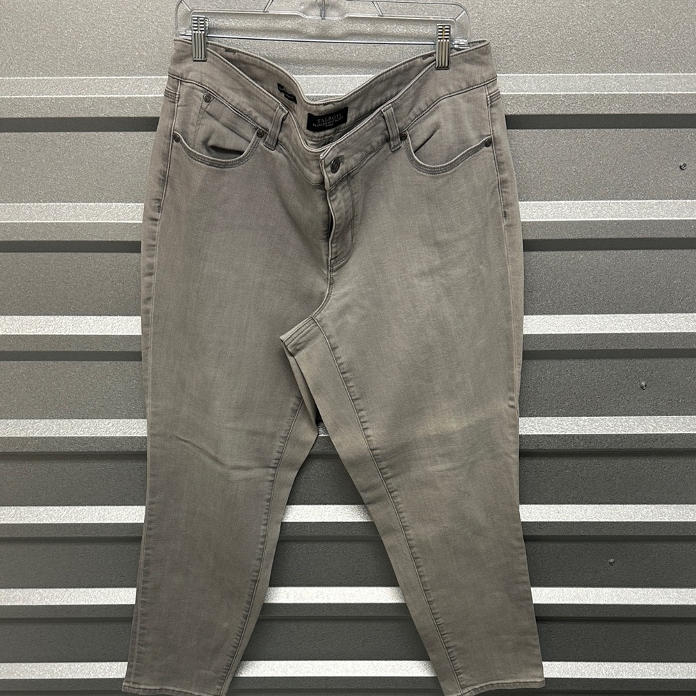 Talbots Flawless Five Pocket‎ Womens Boyfriend Gray Wash Denim 16W Jean STRETCH